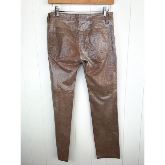 Graham‎ and Spencer Lambskin Leather Metallic Pants Champagne Size 2 - Picture 12 of 15